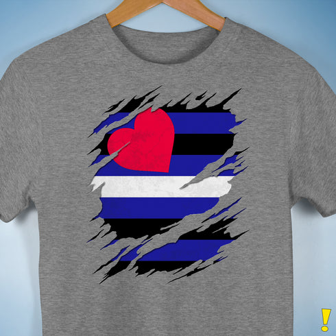 Leather Pride Flag Ripped Reveal Premium Unisex T-Shirt